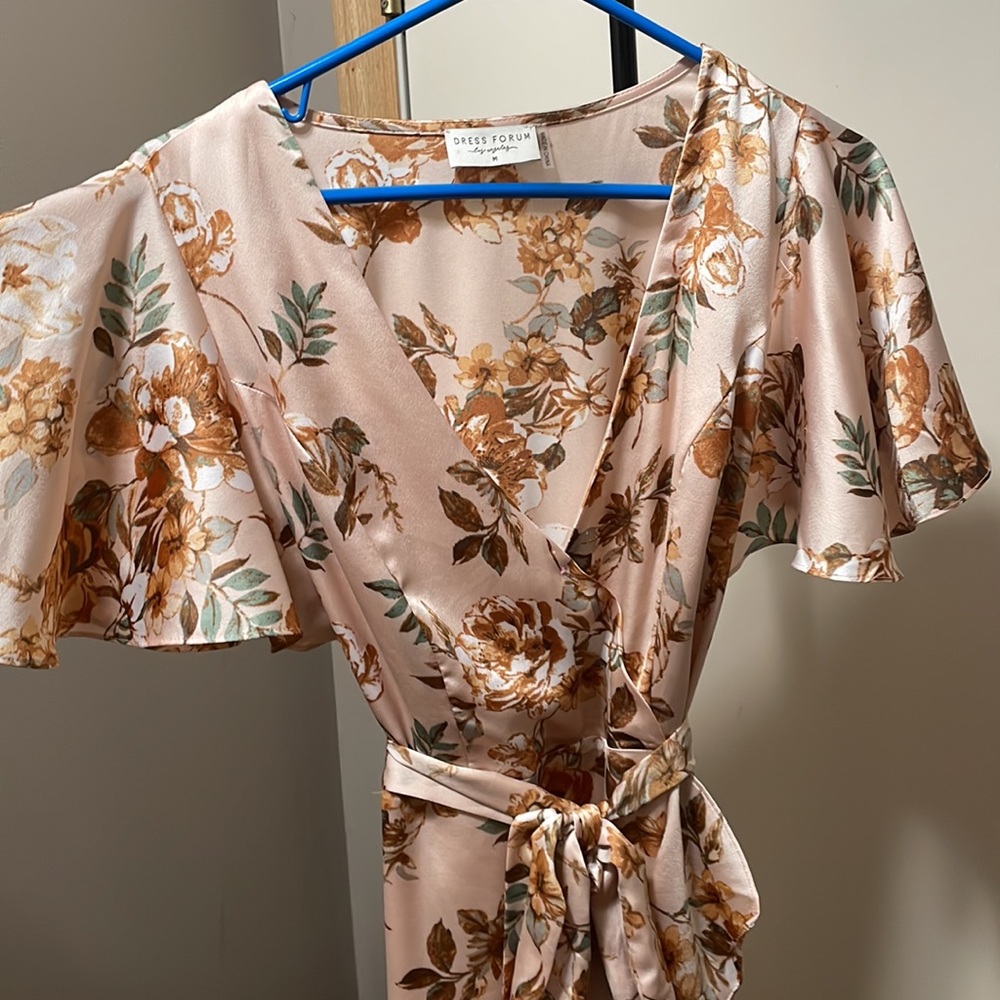 Floral Wrap Dress - Blush - HighLow